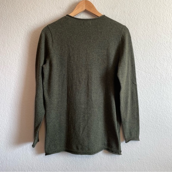 J Crew Wool Blend Green V-neck Pullover Sweater Item AC623 Size Small - Picture 5 of 10